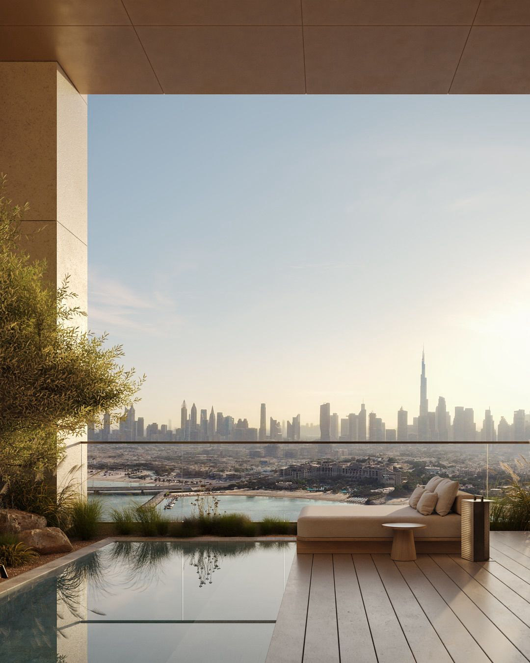 Dubai skyline from a private residence terrace